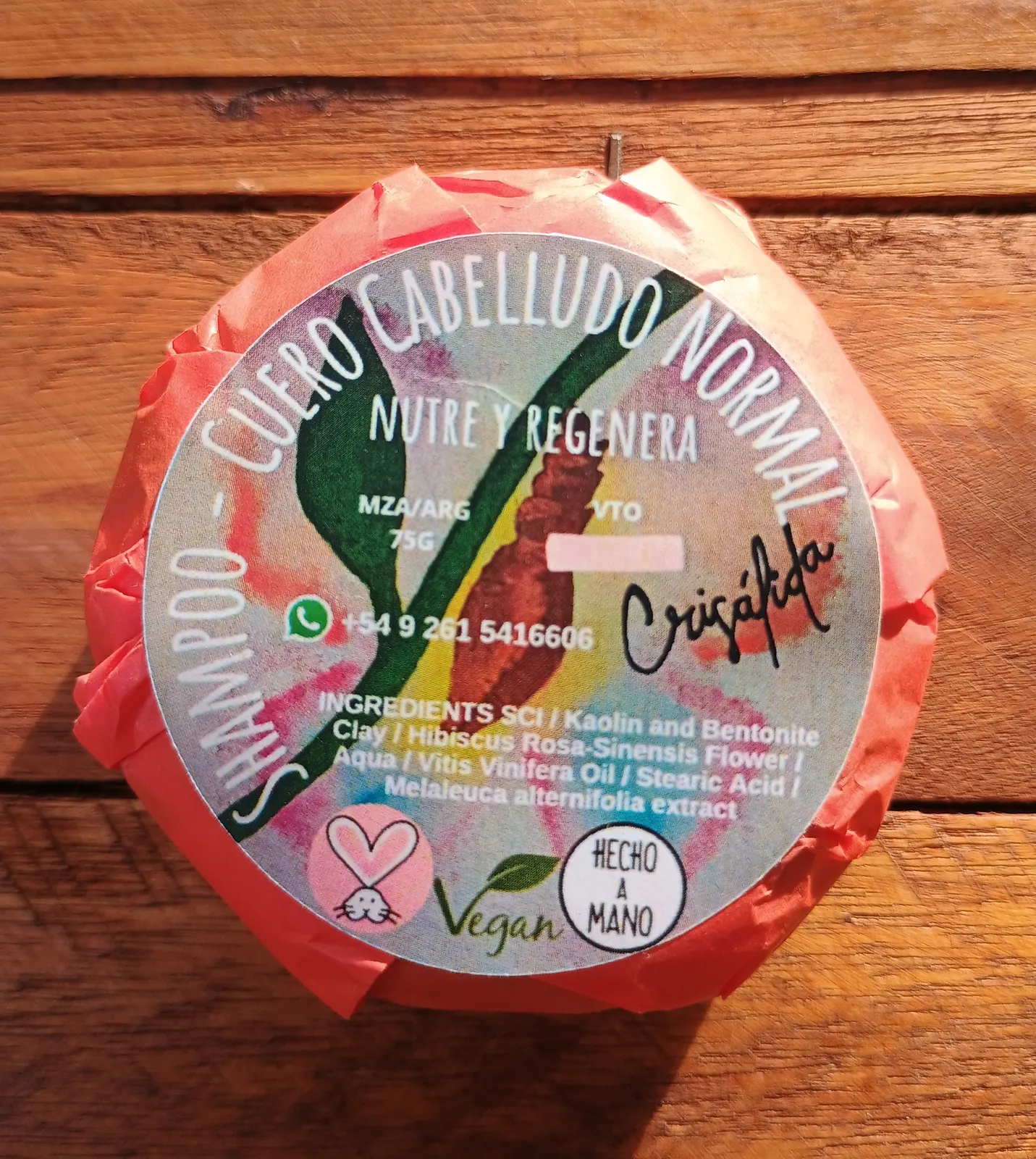 Shampoo sólido cuero cabelludo Normal x 75 g - Crisálida
